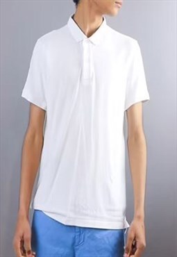 vintage white massimo dutti polo shirt