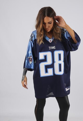 VINTAGE NFL OVERSIZED T-SHIRT FOOTBALL JERSEY TOP LONG (F2F)