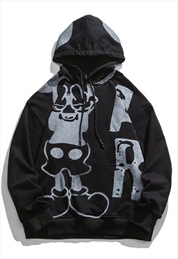 Mickey mouse hoodie Disney cartoon pullover in black