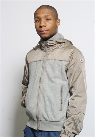 VINTAGE MONCLER FULL ZIP HOODIE GREY