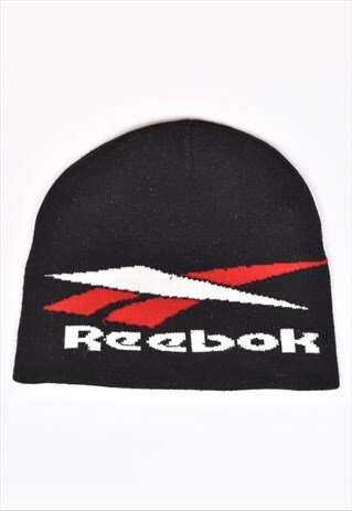 VINTAGE 90'S REEBOK BEANIE HAT BLACK