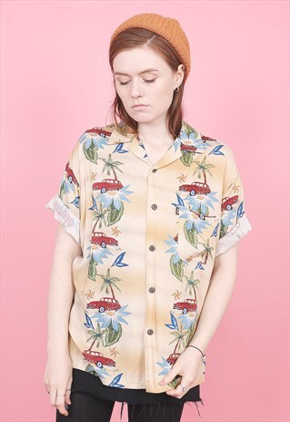 VINTAGE HAWAIIAN PATTERNED SHIRT /R12267