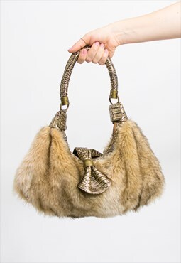 Faux fur handbag y2k furry bag