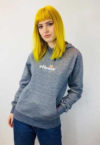 VINTAGE ELLESSE SPELLOUT GREY HOODIE