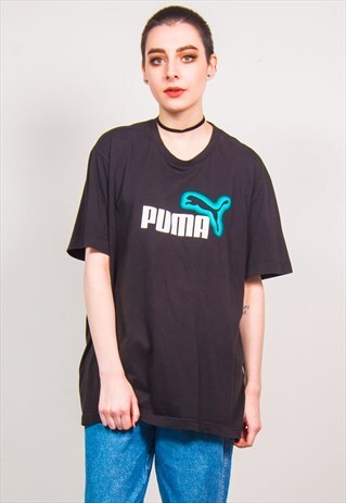PUMA VINTAGE 90'S BLACK OVERSIZED SPORTS T-SHIRT