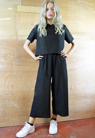 GLITTER CROP PANTS & TOP CO-ORDINATES