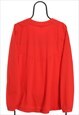 VINTAGE NIKE RED BUTTON NECK TRACKSUIT TOP WOMENS