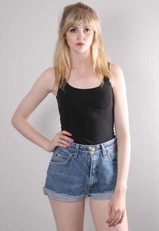 VINTAGE 90S LEE CUT OFF BLUE DENIM SHORTS