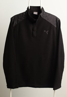 Vintage Puma 1/4 zip Sweatshirt Black