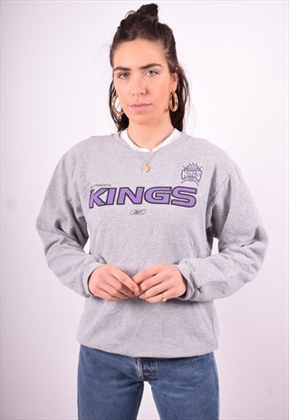 REEBOK WOMENS VINTAGE SWEATSHIRT JUMPER LARGE GREY 90'S