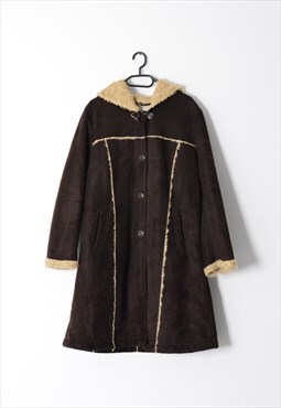Y2K Brown Grunge Hooded Coat
