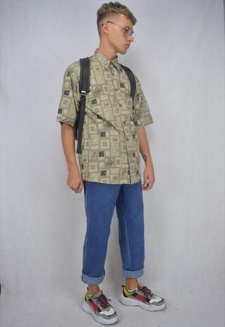 VINTAGE BROWN GRAPHIC SHORT SLEEVE SHIRT