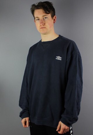 VINTAGE UMBRO SWEATSHIRT IN NAVY WITH EMBROIDERY