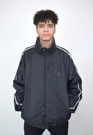 VINTAGE 90'S NAUTICA BLACK ZIP-UP JACKET WITH POCKETS