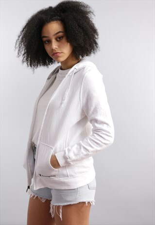 VINTAGE CHAMPION WHITE ZIP HOODIE Z159