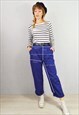 UNISEX HIGH WAISTED FRENCH WORK PANTS STRAIGHT LEG