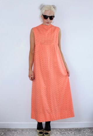 ORANGE 1970S MAXI DRESS
