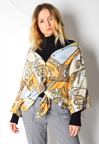 VINTAGE 90S COLOURFUL ABSTRACT SHORT SLEEVE SHIRT