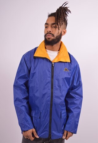 KAPPA MENS VINTAGE RAIN JACKET XL BLUE 90S