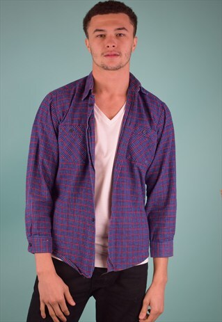 VINTAGE 90'S CHECKED FLANNEL SHIRT