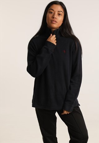 VINTAGE POLO RALPH LAUREN EMBROIDERED 1/4 ZIP SWEATSHIRT