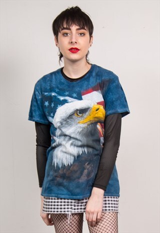 VINTAGE 90'S BLUE USA EAGLE T-SHIRT