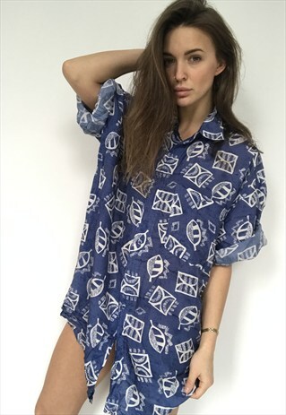 PATTERNED OVERSIZED RETRO VINTAGE UNISEX FESTIVAL SHIRT