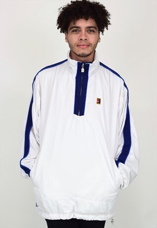 VINTAGE 90'S WHITE AND NAVY NIKE JACKET