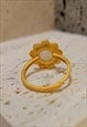 IMITATION JADE OPEN RING (ADJUSTABLE) IN GOLD 