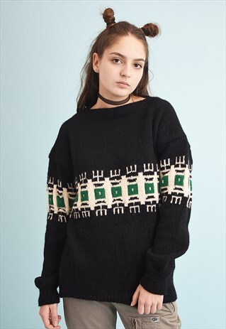80'S RETRO CHUNKY HANDKNIT JUMPER