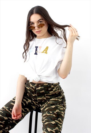 90'S RETRO WHITE OVERSIZED SPELL-OUT T-SHIRT