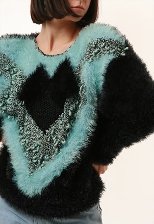 90S VINTAGE OVERSIZED FESTIVAL WARM SWEATER JUMPER 1137