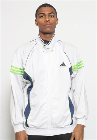 VINTAGE ADIDAS LOGO TRACK JACKET WHITE