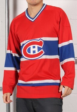 Vintage Montreal Canadians Hockey Jersey Red NHL Top Small