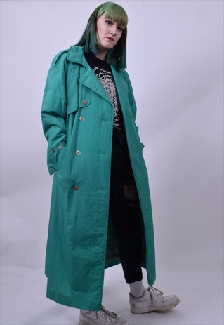 VINTAGE 80'S GREEN FULL LENGTH GRANNY MAC SIZE LARGE