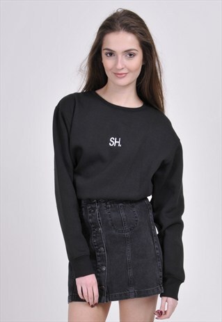 BLACK SH. SWEATSHIRT - EMBROIDERED