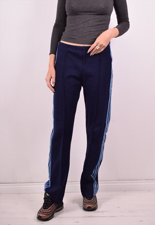 WOMENS VINTAGE TRACKSUIT TROUSERS W30 L32 BLUE 90S