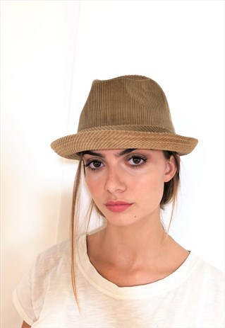 VINTAGE CORDUROY HAT TRILBY DEADSTOCK
