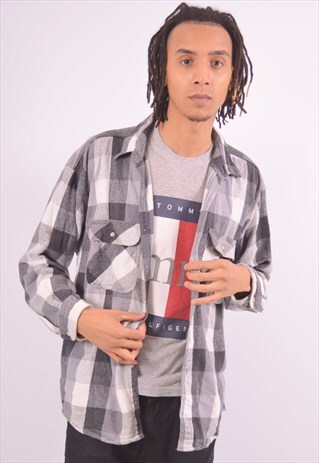 VINTAGE FLANNEL SHIRT CHECK GREY