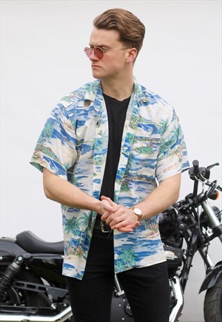 SILK ICON USA VINTAGE TROPICAL ISLAND SILK 90S SHIRT