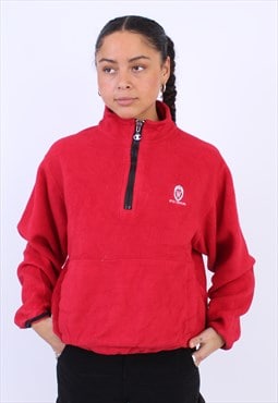 Women's Vintage Champion quarter zip red fleece sweatshirt