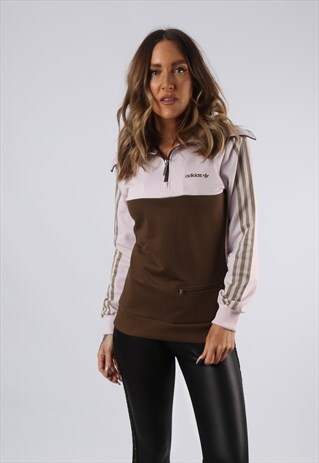 VINTAGE ADIDAS TRACK TOP FITTED JACKET ZIP UP UK 8 XS (O3M)