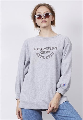 VINTAGE 90'S CHAMPION ATHLETIC GREY SWEATER