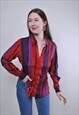 VINTAGE UK MULTICOLOR STRIPED BLOUSE WITH LONG SLEEVE 