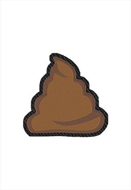 Embroidered Poop Blank Face Emoji iron on patch / sew on