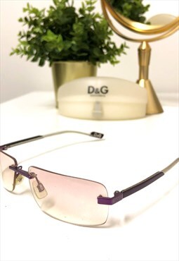 G Dolce & Gabbana 1990s 2146 Rimless Pink Tint sunglasses.