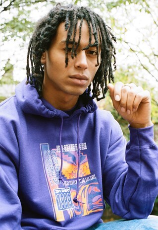 HOODIE IN PURPLE WITH AFTER PARTY BUS PRINT