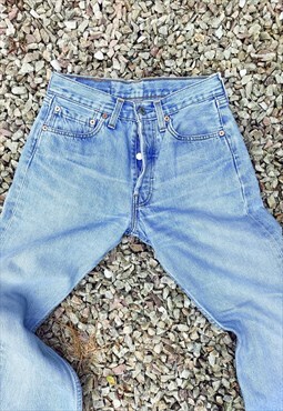 Vintage Small Size Straight Leg Pale Blue Levi 501 Jeans