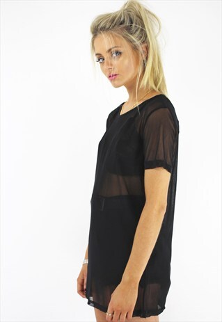 MESH TOP BLACK LONG