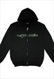 OUTER SPACE embroidered rhinestones zipped hoodie in black